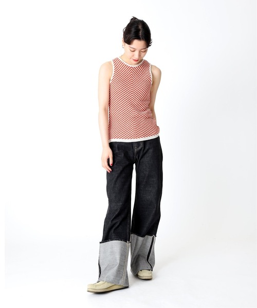 Oriens JOURNAL STANDARD（オリエンス ジャーナルスタンダード）の「◆バイアスボーダーニットタンクトップ（タンクトップ・レディース・オレンジ/グリーン/ブルー/イエロー・FREE）」の16枚目の写真