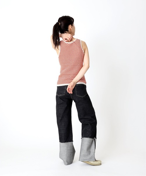 Oriens JOURNAL STANDARD（オリエンス ジャーナルスタンダード）の「◆バイアスボーダーニットタンクトップ（タンクトップ・レディース・オレンジ/グリーン/ブルー/イエロー・FREE）」の13枚目の写真