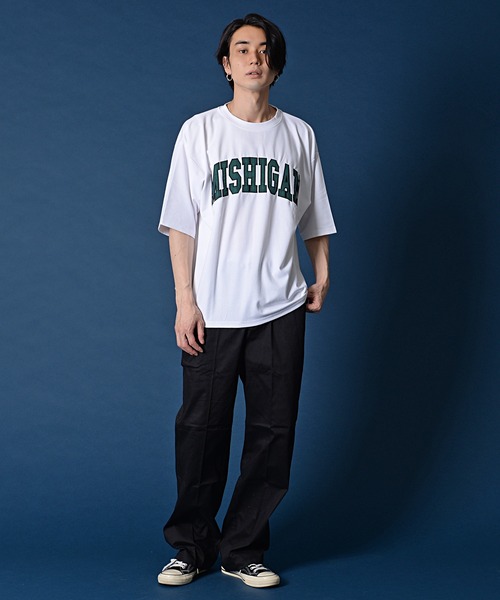SILVER BULLET（シルバーバレット）の「『CavariA/キャバリア』シルケットポンチクルーネック半袖ドロップショルダービッグTシャツ（Tシャツ/カットソー・メンズ・ブルー/グレイッシュベージュ/ブラック/ホワイト・M/L）」の22枚目の写真