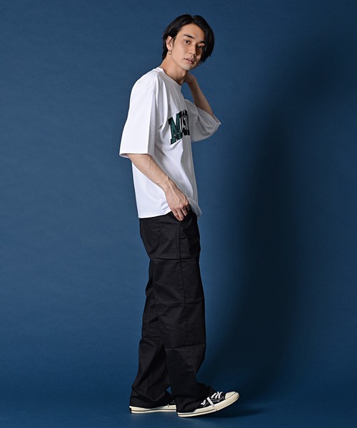 SILVER BULLET（シルバーバレット）の「『CavariA/キャバリア』シルケットポンチクルーネック半袖ドロップショルダービッグTシャツ（Tシャツ/カットソー・メンズ・ブルー/グレイッシュベージュ/ブラック/ホワイト・M/L）」の5枚目の写真