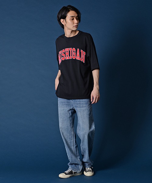 SILVER BULLET（シルバーバレット）の「『CavariA/キャバリア』シルケットポンチクルーネック半袖ドロップショルダービッグTシャツ（Tシャツ/カットソー・メンズ・ブルー/グレイッシュベージュ/ブラック/ホワイト・M/L）」の15枚目の写真