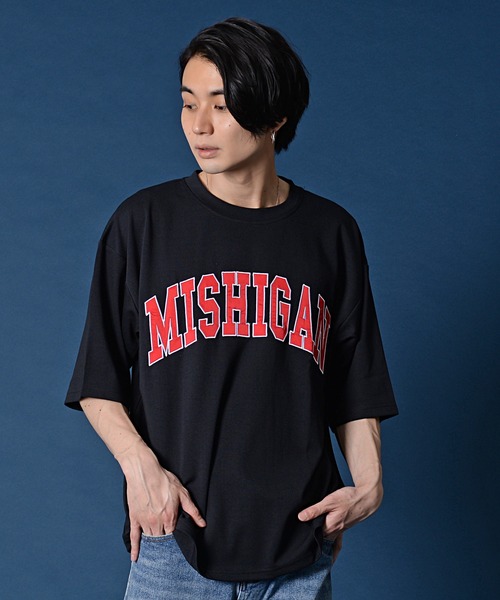 SILVER BULLET（シルバーバレット）の「『CavariA/キャバリア』シルケットポンチクルーネック半袖ドロップショルダービッグTシャツ（Tシャツ/カットソー・メンズ・ブルー/グレイッシュベージュ/ブラック/ホワイト・M/L）」の9枚目の写真