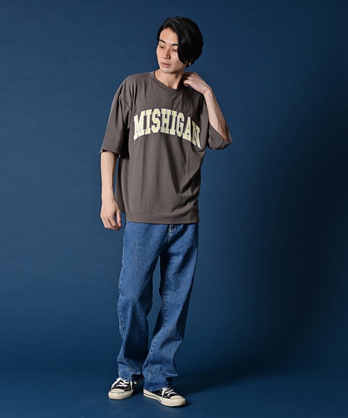 SILVER BULLET（シルバーバレット）の「『CavariA/キャバリア』シルケットポンチクルーネック半袖ドロップショルダービッグTシャツ（Tシャツ/カットソー・メンズ・ブルー/グレイッシュベージュ/ブラック/ホワイト・M/L）」の16枚目の写真