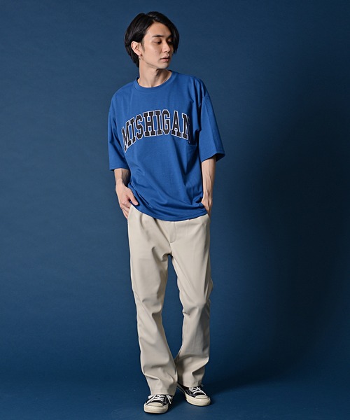 SILVER BULLET（シルバーバレット）の「『CavariA/キャバリア』シルケットポンチクルーネック半袖ドロップショルダービッグTシャツ（Tシャツ/カットソー・メンズ・ブルー/グレイッシュベージュ/ブラック/ホワイト・M/L）」の11枚目の写真