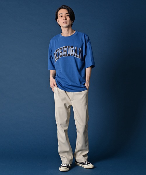 SILVER BULLET（シルバーバレット）の「『CavariA/キャバリア』シルケットポンチクルーネック半袖ドロップショルダービッグTシャツ（Tシャツ/カットソー・メンズ・ブルー/グレイッシュベージュ/ブラック/ホワイト・M/L）」の21枚目の写真