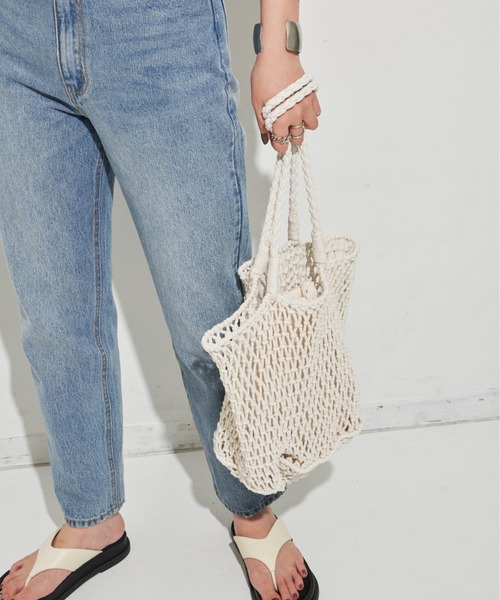 Aunt Marie's（アントマリーズ）の「メッシュ編みカラートート（トートバッグ・レディース・グリーン/ホワイト/パープル/ブラック・FREE）」の16枚目の写真