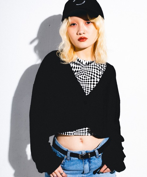 FEKETE(フェケテ)の「CROPPED TERRY CARDIGAN / クロップパイルカーディガン(カーディガン/ボレロ・レディース・ブラック/ベージュ/ピンク/ブルー・FREE)」の1枚目の写真
