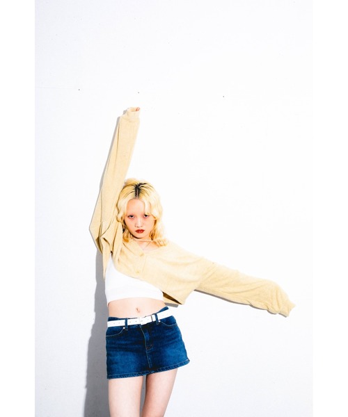 FEKETE(フェケテ)の「CROPPED TERRY CARDIGAN / クロップパイルカーディガン(カーディガン/ボレロ・レディース・ブラック/ベージュ/ピンク/ブルー・FREE)」の17枚目の写真