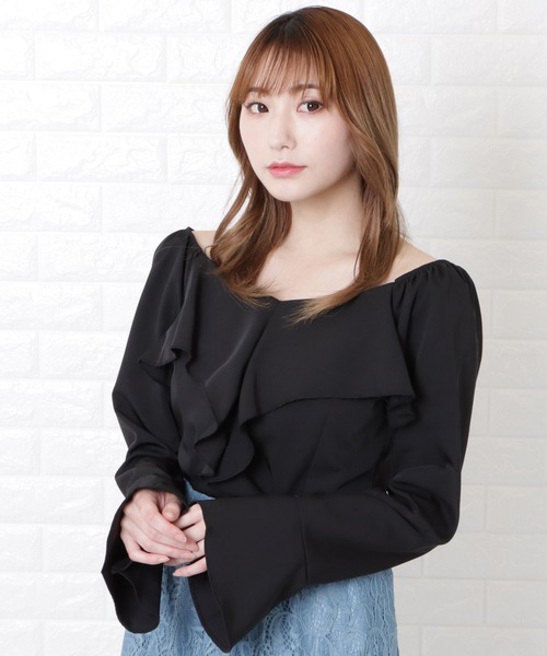 Lace Ladies(レースレディース)の「パフスリーブフリルブラウス(シャツ/ブラウス・レディース・ブラック/ベージュ・XL/S/L/M)」の11枚目の写真