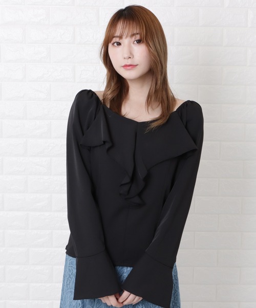 Lace Ladies(レースレディース)の「パフスリーブフリルブラウス(シャツ/ブラウス・レディース・ブラック/ベージュ・XL/S/L/M)」の12枚目の写真