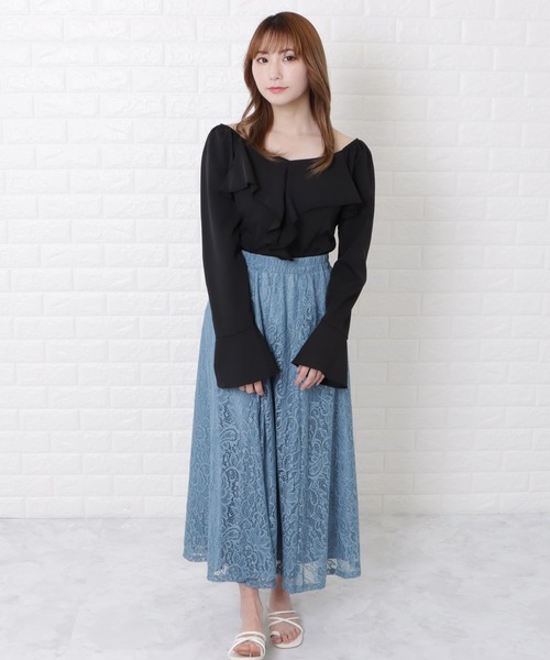 Lace Ladies(レースレディース)の「パフスリーブフリルブラウス(シャツ/ブラウス・レディース・ブラック/ベージュ・XL/S/L/M)」の15枚目の写真