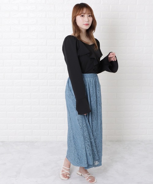 Lace Ladies(レースレディース)の「パフスリーブフリルブラウス(シャツ/ブラウス・レディース・ブラック/ベージュ・XL/S/L/M)」の16枚目の写真