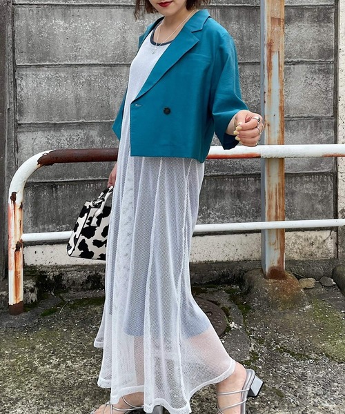 PAGEBOY（ページボーイ）の「メッシュキャミワンピース（ワンピース・レディース・ブラック/ベージュ/オフホワイト・FREE）」の14枚目の写真