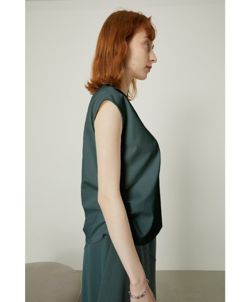 RIM.ARK Fold memory tight tops ブルー 38 RIM.ARK | Smooth texture square tops (T-SHIRT(SHORT SLEEVE