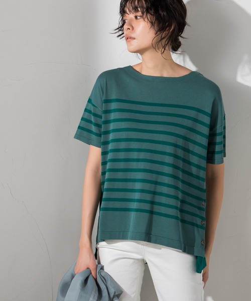 MAYSON GREY(メイソングレイ)の「クレージーボーダーサマーニット≪手洗い可能≫(ニット/セーター・レディース・レッド系その他/ブラック系その他/グリーン系その他・M)」の20枚目の写真