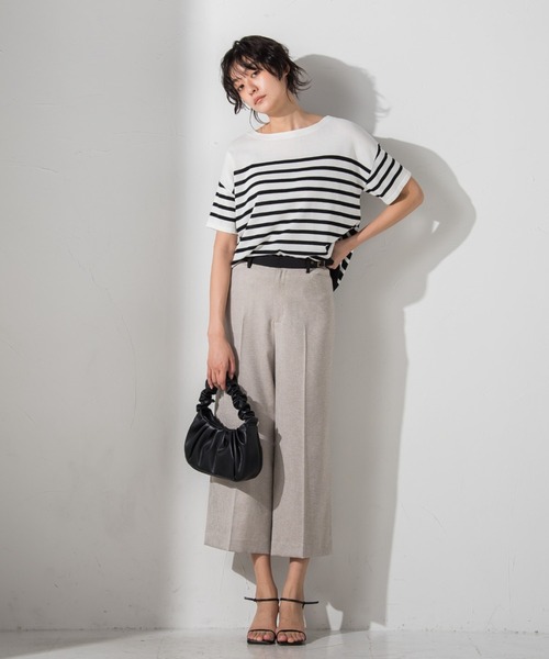 MAYSON GREY(メイソングレイ)の「クレージーボーダーサマーニット≪手洗い可能≫(ニット/セーター・レディース・レッド系その他/ブラック系その他/グリーン系その他・M)」の9枚目の写真