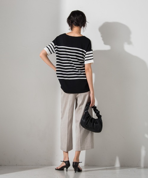 MAYSON GREY(メイソングレイ)の「クレージーボーダーサマーニット≪手洗い可能≫(ニット/セーター・レディース・レッド系その他/ブラック系その他/グリーン系その他・M)」の12枚目の写真