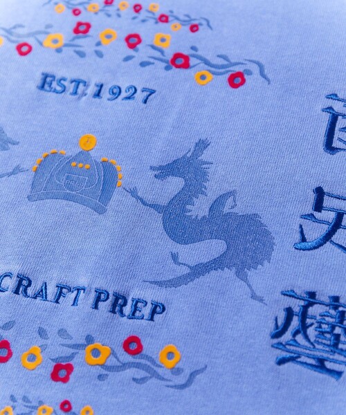 TOWNCRAFT（タウンクラフト）の「Towncraft PREP/タウンクラフトプレップ Machimingei&Dragon Short Sleeve Tee/マチミンゲイ ドラゴン 半袖Tシャツ/刺繍（Tシャツ/カットソー・メンズ・ホワイト/ライトブルー/パープル/ブラック・MEDIUM/LARGE）」の15枚目の写真