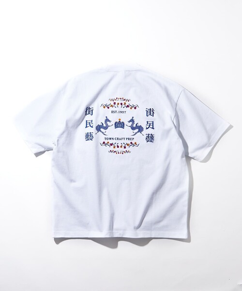 TOWNCRAFT（タウンクラフト）の「Towncraft PREP/タウンクラフトプレップ Machimingei&Dragon Short Sleeve Tee/マチミンゲイ ドラゴン 半袖Tシャツ/刺繍（Tシャツ/カットソー・メンズ・ホワイト/ライトブルー/パープル/ブラック・MEDIUM/LARGE）」の19枚目の写真