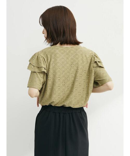 ELENCARE DUE(エレンカーレデュエ)の「・ELENCAREDUEジャカードレースプルオーバー(Tシャツ/カットソー・レディース・ブラック/ベージュ/オフホワイト/カーキ・FREE)」の8枚目の写真