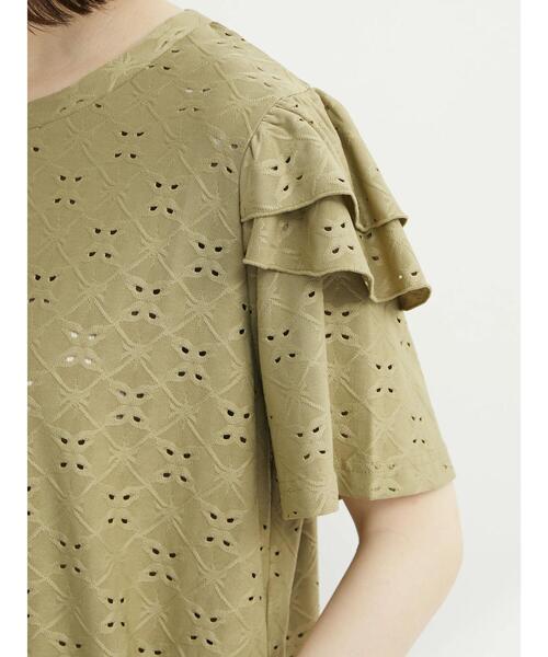 ELENCARE DUE(エレンカーレデュエ)の「・ELENCAREDUEジャカードレースプルオーバー(Tシャツ/カットソー・レディース・ブラック/ベージュ/オフホワイト/カーキ・FREE)」の10枚目の写真