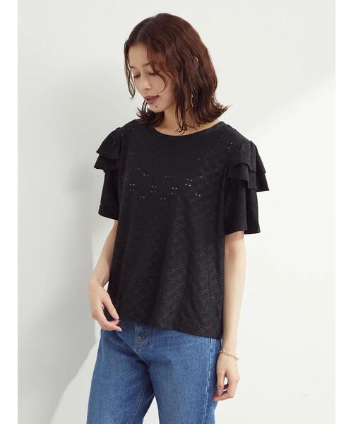 ELENCARE DUE(エレンカーレデュエ)の「・ELENCAREDUEジャカードレースプルオーバー(Tシャツ/カットソー・レディース・ブラック/ベージュ/オフホワイト/カーキ・FREE)」の16枚目の写真