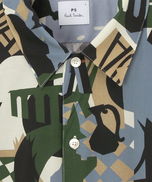 PS Paul Smith（ピーエスポールスミス）の「"Souvenir"オールオーバー オープンカラーシャツ / 222309 695U（シャツ/ブラウス・メンズ・グリーン系その他/ブルー系その他/レッド系その他・SMALL/MEDIUM/XX-LARGE/X-LARGE/LARGE）」の5枚目の写真
