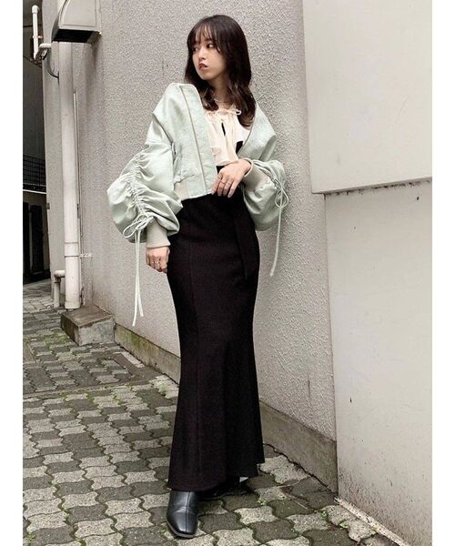 dazzlin（ダズリン）の「ギャザーボリュームファンシーブルゾン（ブルゾン・レディース・グリーン/その他1・FREE）」の4枚目の写真