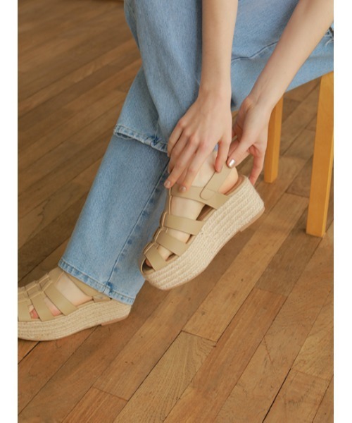 AMAIL(アマイル)の「Pechi open sandal(サンダル・レディース・ベージュ/ブラック・S/M/L)」の9枚目の写真