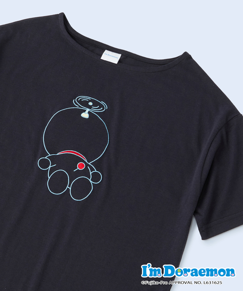 CROSSPLUS ONLINE（クロスプラスオンライン）の「【I,mドラえもん】アイムドラえもんフェイスTシャツ　ドラえもん　Doraemon ルームウェア（ルームウェア/パジャマ・レディース・パープル/イエロー/アイボリー/インディゴブルー/ネイビー/スカイブルー・M/L/LL/3L）」の4枚目の写真