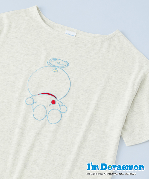 CROSSPLUS ONLINE（クロスプラスオンライン）の「【I,mドラえもん】アイムドラえもんフェイスTシャツ　ドラえもん　Doraemon ルームウェア（ルームウェア/パジャマ・レディース・パープル/イエロー/アイボリー/インディゴブルー/ネイビー/スカイブルー・M/L/LL/3L）」の2枚目の写真