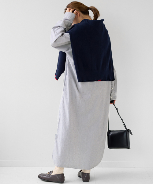 ARMEN(アーメン)の「【ARMEN/アーメン】REGULAR COLLAR MAXI OP:別注ワンピース(シャツワンピース・レディース・ブラック・FREE)」の5枚目の写真