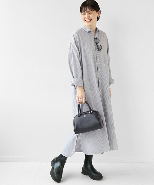 ARMEN(アーメン)の「【ARMEN/アーメン】REGULAR COLLAR MAXI OP:別注ワンピース(シャツワンピース・レディース・ブラック・FREE)」の6枚目の写真
