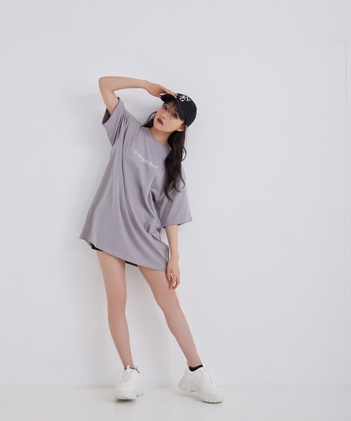 ANDGEEBEE（アンジービー）の「UNISEX サークルエンブロイダリーTシャツ（Tシャツ/カットソー・レディース・ブラック/グレー・MEDIUM）」の6枚目の写真