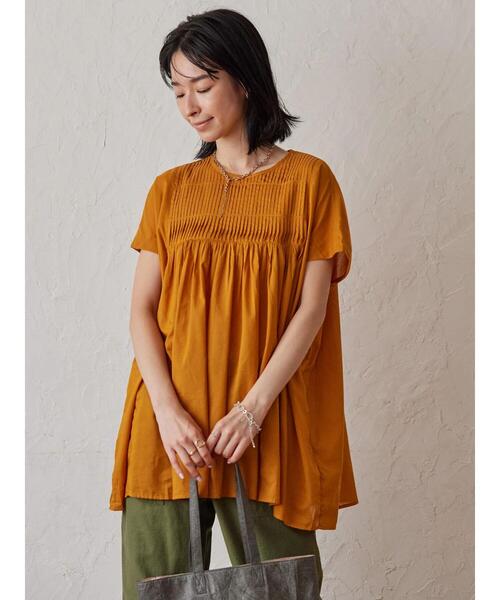 AMERICAN HOLIC（アメリカンホリック）の「フロントピンタックブラウス（シャツ/ブラウス・レディース・ブラック/オレンジ・M/L）」の4枚目の写真