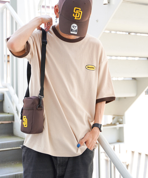 VENCEEXCHANGE(ヴァンスエクスチェンジ)の「ワンポイントリンガーTシャツ(Tシャツ/カットソー・メンズ・ホワイト/チャコールグレー/ベージュ/ブルー・フリー)」の14枚目の写真