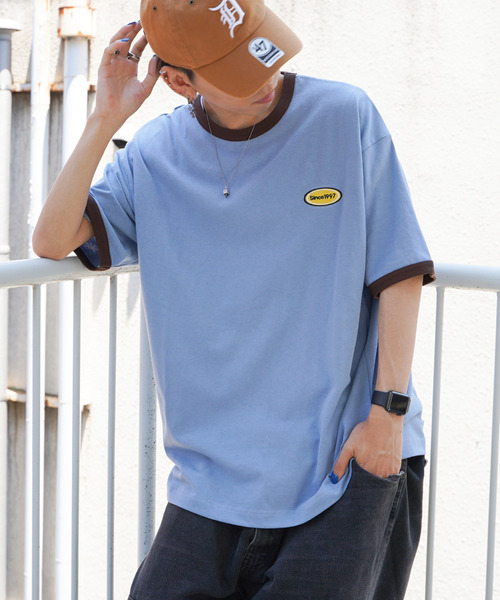 VENCEEXCHANGE(ヴァンスエクスチェンジ)の「ワンポイントリンガーTシャツ(Tシャツ/カットソー・メンズ・ホワイト/チャコールグレー/ベージュ/ブルー・フリー)」の19枚目の写真