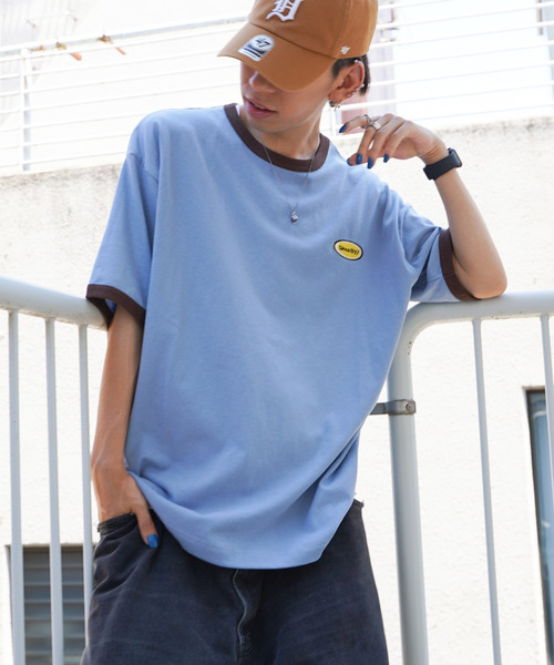 VENCEEXCHANGE(ヴァンスエクスチェンジ)の「ワンポイントリンガーTシャツ(Tシャツ/カットソー・メンズ・ホワイト/チャコールグレー/ベージュ/ブルー・フリー)」の17枚目の写真