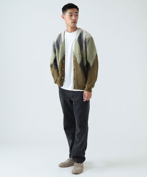 BEAMS(ビームス)の「BEAMS / アーガイル シャギー カーディガン(カーディガン/ボレロ・メンズ・オリーブ/バーガンディー・S/M/L/XL)」の10枚目の写真