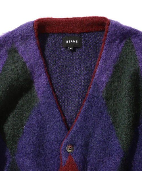 BEAMS(ビームス)の「BEAMS / アーガイル シャギー カーディガン(カーディガン/ボレロ・メンズ・オリーブ/バーガンディー・S/M/L/XL)」の15枚目の写真