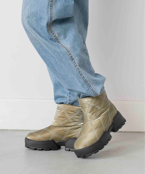 Casselini（キャセリーニ）の「Casselini(キャセリーニ)キルティングブーツ（ブーツ・レディース・ブラック/カーキ/ブルー/アイボリー・M/L）」の8枚目の写真