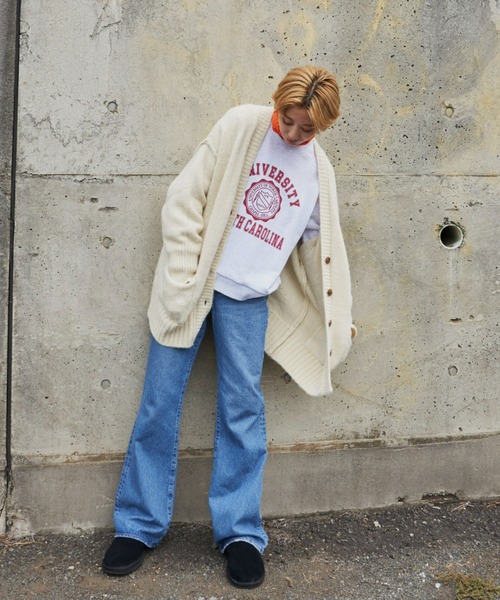 Auntie Rosa Holiday（アンティローザホリデー）の「ローゲージカラーニットカーディガン（カーディガン/ボレロ・レディース・ブラック/グレー/グリーン/アイボリー・FREE）」の9枚目の写真