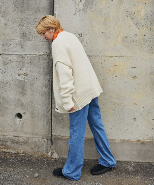 Auntie Rosa Holiday（アンティローザホリデー）の「ローゲージカラーニットカーディガン（カーディガン/ボレロ・レディース・ブラック/グレー/グリーン/アイボリー・FREE）」の12枚目の写真