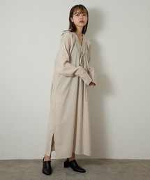 Amiur | v cut gather shirt ops(ワンピース)