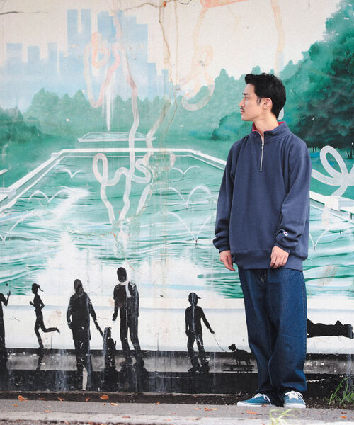 Champion(チャンピオン)の「Champion × BEAMS / 別注 Halfzip Sweat(スウェット・メンズ・グリーン系その他/ネイビー系・M/L/XL)」の7枚目の写真