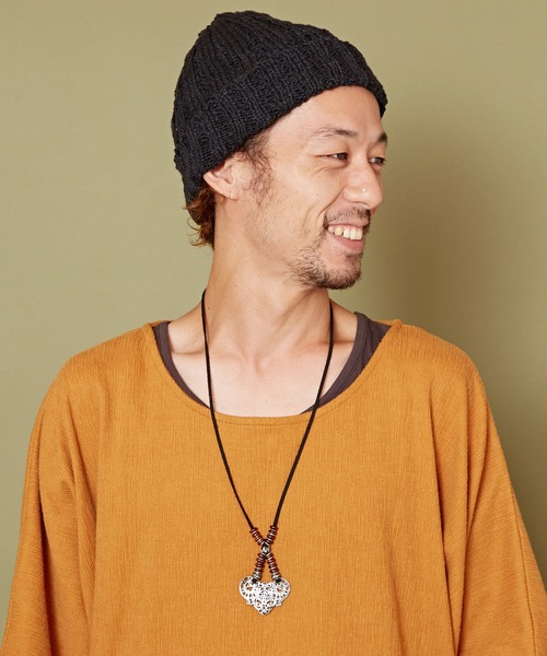 チャイハネ（チャイハネ）の「【チャイハネ】カトマコットンニットキャップ（ニットキャップ/ビーニー・メンズ・オレンジ/ブラック/イエロー/カーキ/ホワイト/ネイビー・FREE）」の9枚目の写真