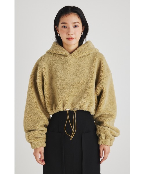 rienda（リエンダ）の「クロップドドロストボアパーカー（パーカー