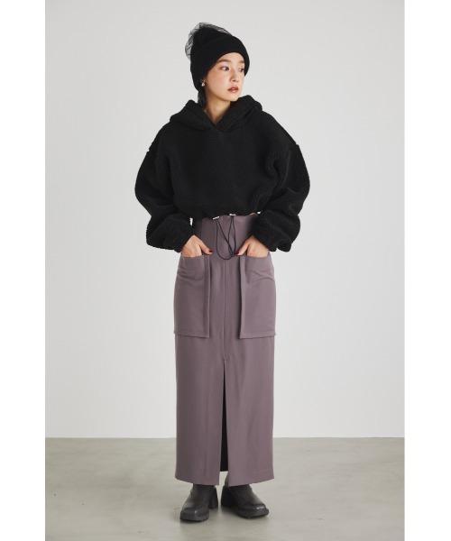 rienda（リエンダ）の「クロップドドロストボアパーカー（パーカー