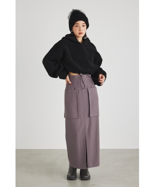 rienda（リエンダ）の「クロップドドロストボアパーカー（パーカー