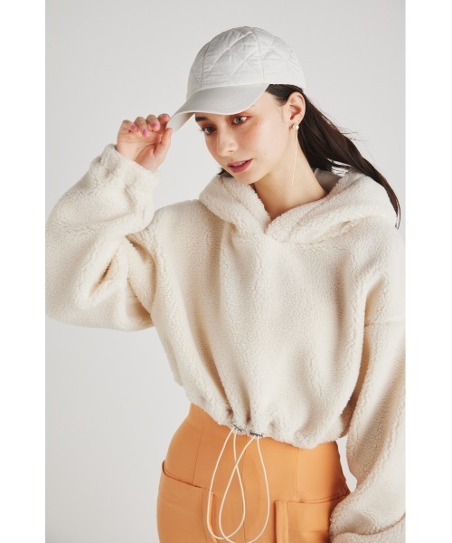 rienda（リエンダ）の「クロップドドロストボアパーカー（パーカー